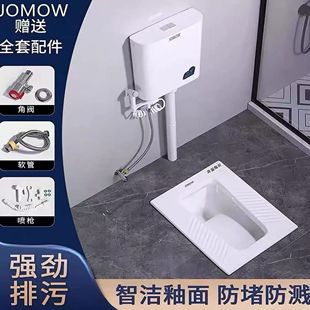 蹲厕冲水箱套装 家用蹲便器蹲坑式 便盆防臭大管道卫生间便池蹲坑