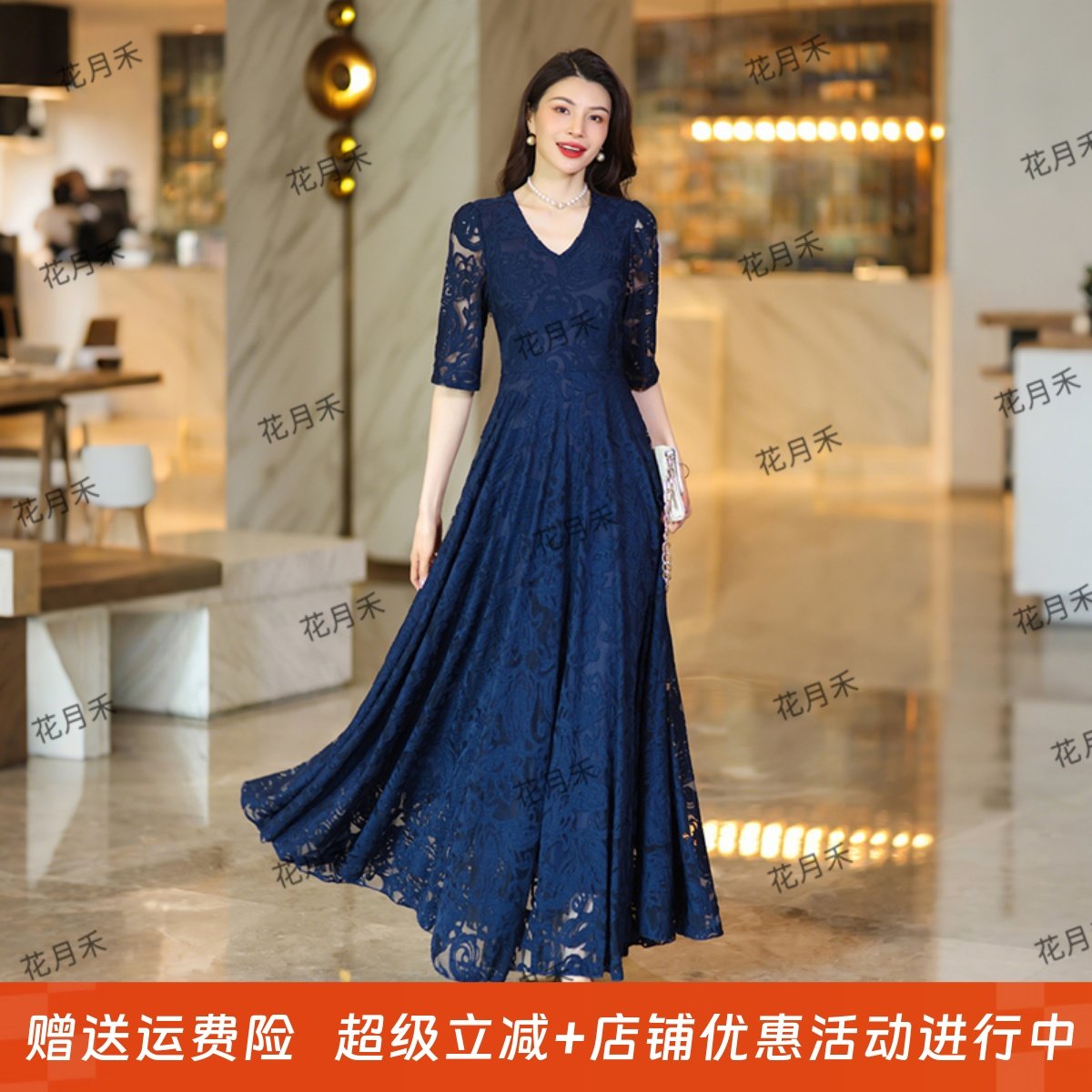 2025年春秋冬新款优雅气质大摆小个子连衣裙长裙雪纺裙沙滩裙子