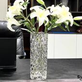 加厚花瓶玻璃透明水养富贵竹玫瑰百合干花插花摆件大号客厅北欧瓶