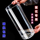 玻璃醒花桶花瓶透明花店专用家用插花深水专业大号养花直筒玻璃瓶