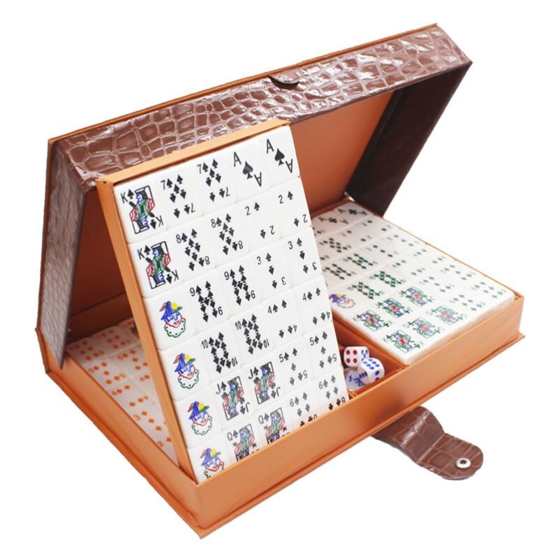 套装手打麻将120张拉米扑克拉美扑克麻将晶质感金色麻将牌麻雀