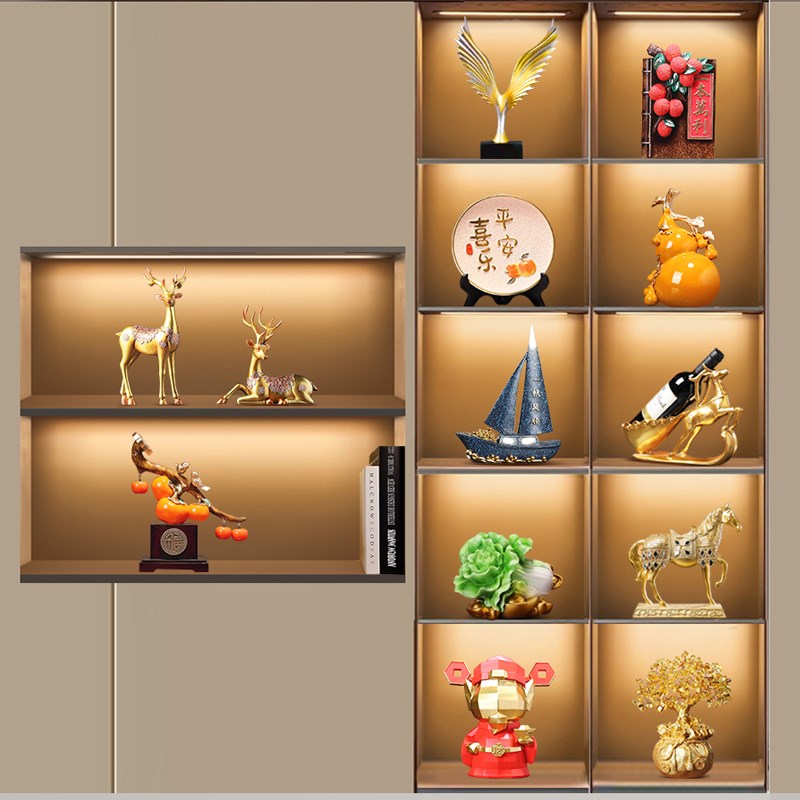现代酒柜装饰品摆件轻奢家居客厅酒柜办公室大气套装工艺品