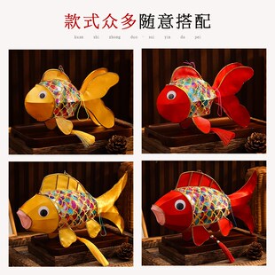 2025新款发光非遗锦鲤花灯挂饰灯笼儿童手提鱼灯巡游舞台道具成品