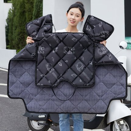 冬季电动车挡风被加绒加厚保暖防寒四季通用电瓶车摩托车防风罩