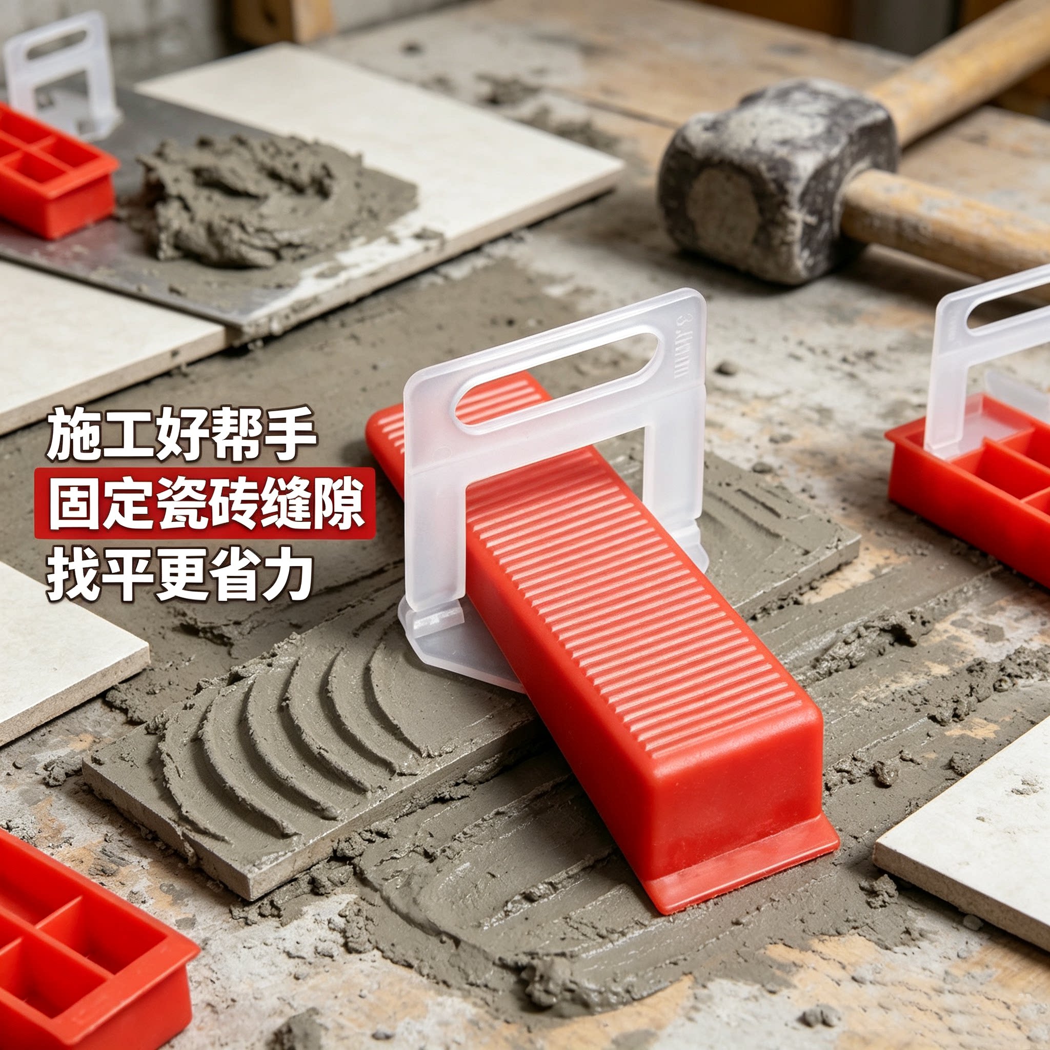 瓷砖找平器调平器墙地砖找平辅助工具十字定位四角定位器楔子卡子
