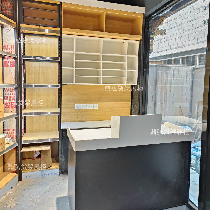 烟酒店1919酒柜展示q柜超市红酒货架白酒架多层钢木靠墙陈列柜商