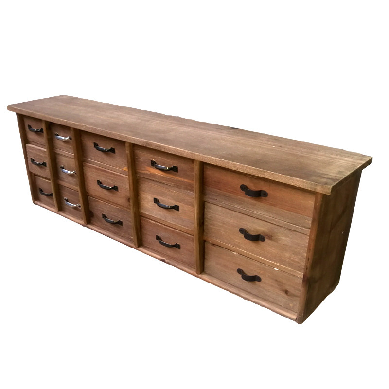 复古木质c桌面小抽屉式文具印章收纳盒办公化妆品整理首饰储物盒