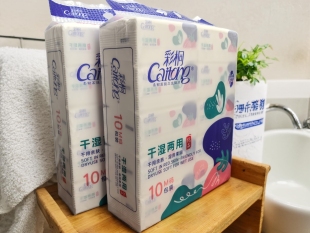彩桐抽纸巾加厚原生木浆干湿两用母婴适用不掉粉380张加量装
