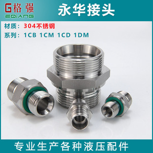 1DM液压接头 1DB 不锈钢永华过度接头24度锥卡套ED密封1CB 1CM