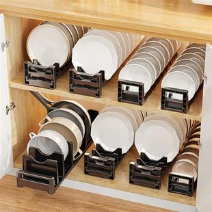 厨房碗碟收纳层架整体橱柜抽屉内置碗盘分隔拉篮柜内盘子置物架沥