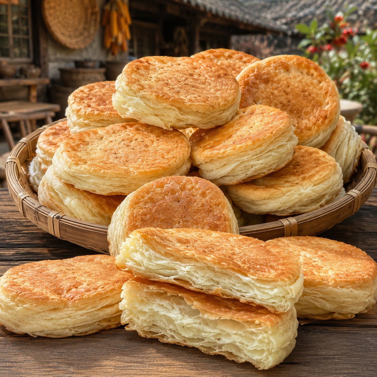 【饭店同款】椒盐火烧山东特产火烧千层烧饼面饼面点潍坊特产正宗