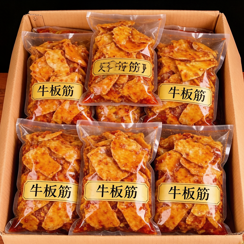 【便携包装】大袋牛板筋烧烤食材独立包装小包解馋充饥入口韧弹