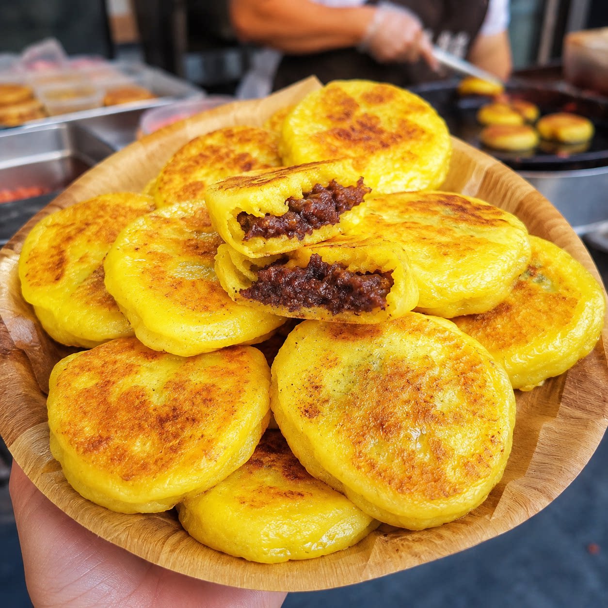 【餐饮商用】大黄米红豆饼孩子上学早餐半成品冷冻保存配料干净