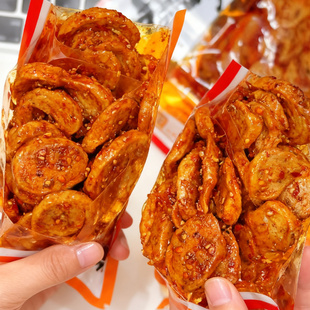 【开袋即食】怀旧香辣烤面筋网红圈老式时辣串儿大怀旧麻辣小零食