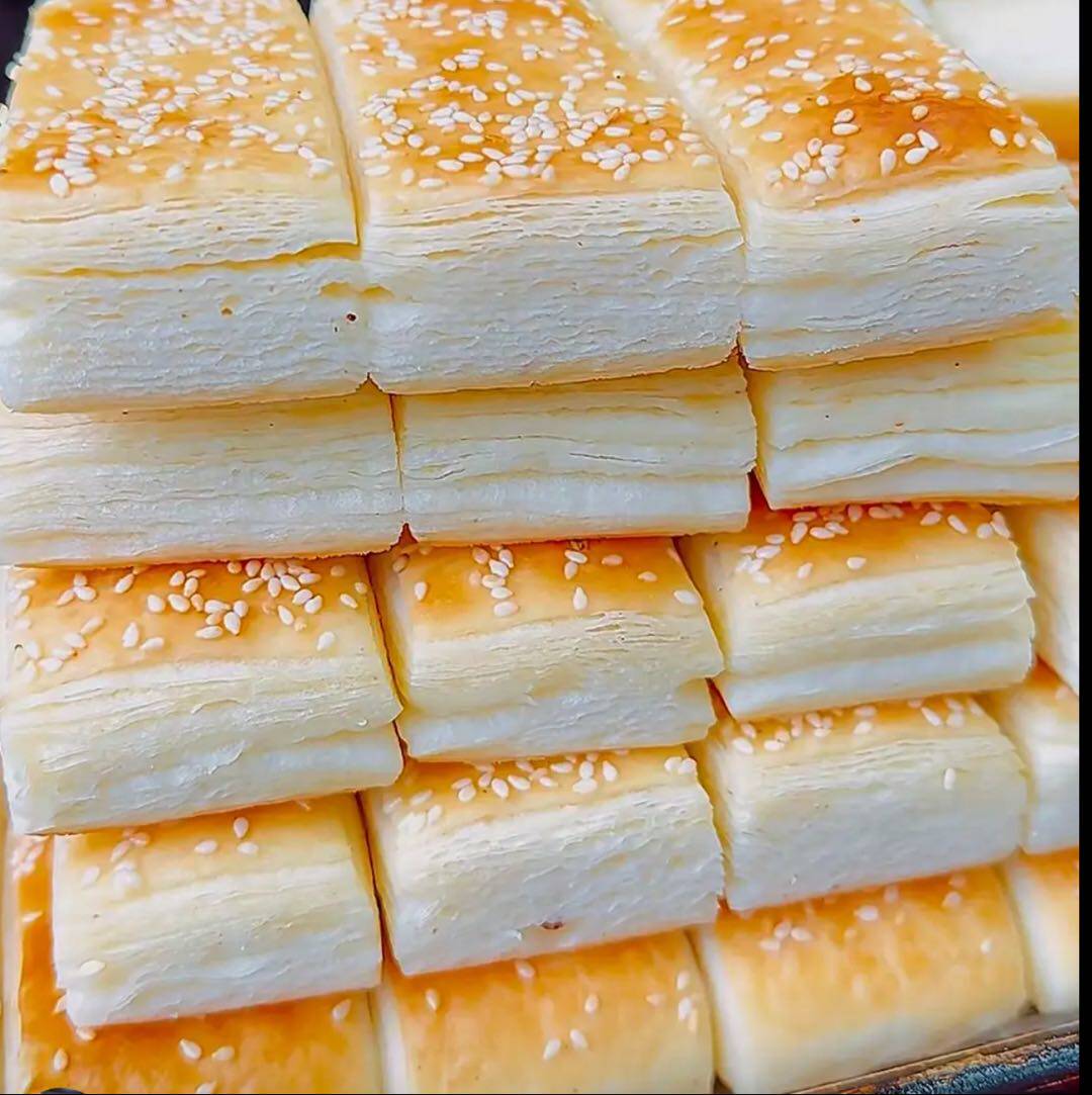 【葱香味烤排】千层饼油盐饼早餐半成品加热速食小孩上学水烙馍