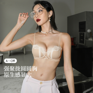 维多利亚2025新款 蕾丝半杯文胸女聚拢小胸显大性感内衣 收副乳法式