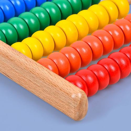 多彩榉木五档算数架儿童数字教具启蒙数字运算计算架益智玩具CE79