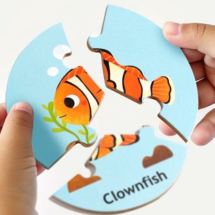 儿童早教益智对对碰动物配对拼图宝宝专注力逻辑训练桌游玩具CE78