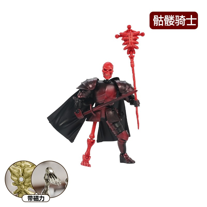 新款中世纪骷髅人偶玩具机器人偶关节可动玩偶摆件创意解压X223