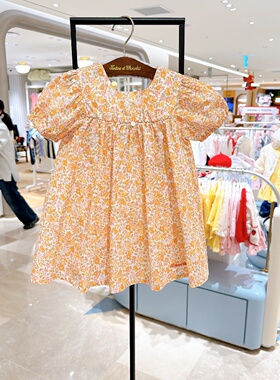 chocolat巧克力韩国童装代购26夏女童纯棉碎花短袖连衣裙+安全裤