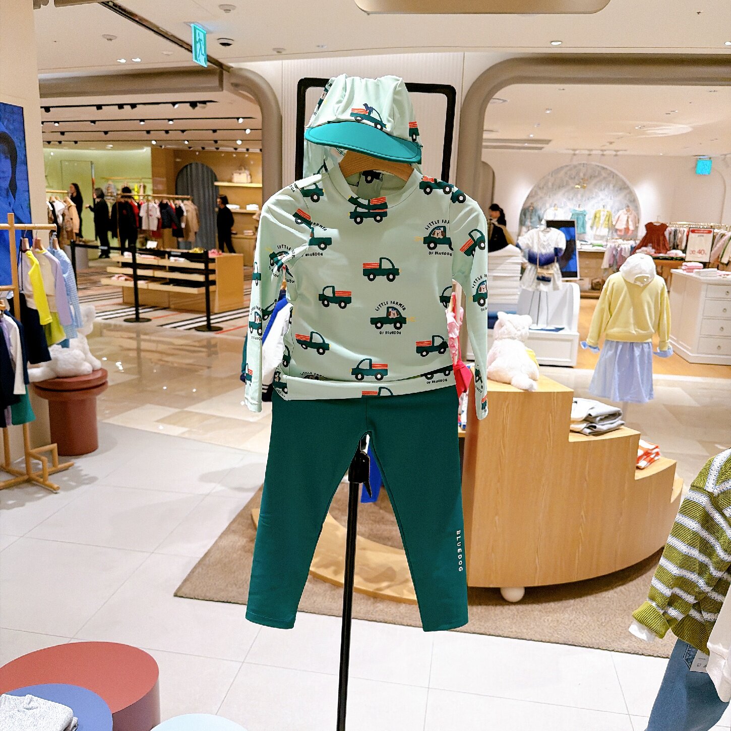 防UV~BLUEDOG大蓝狗韩国代购26夏季男童长袖沙滩防晒泳衣三件套装