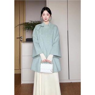 新中式女装中国风禅意老钱风高级感套装呢子大衣半身裙两件套冬季