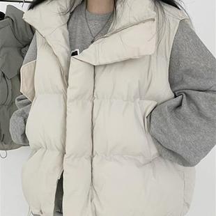 200斤欧货立领羽绒棉衣马甲外套女韩版 秋冬宽松马夹背心棉服外套