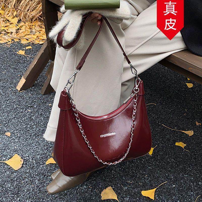 真皮新月包包女2025新款高级感小众ins复古手提包百搭单肩斜挎包,箱包皮具/热销女包/男包,通用款女包,淘宝优惠券,粉丝福利购,淘宝优惠卷