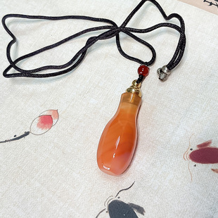 馥芳斋精品烧色玛瑙玉净瓶吊坠款鼻烟壶包邮新款上市掌柜推荐挂件