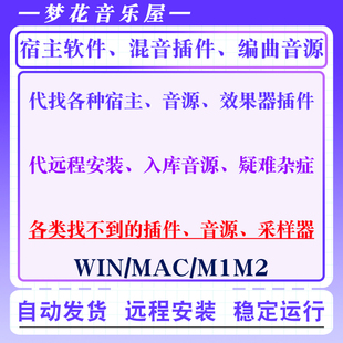 代找插件效果器安装宿主软件编曲音源入库远程服务费专拍WIN/MAC