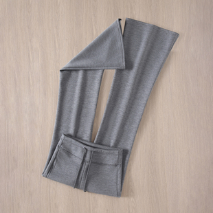 提臀显瘦小个子喇叭裤 加绒微喇裤 女冬季 拉夏贝尔高腰深灰色打底裤