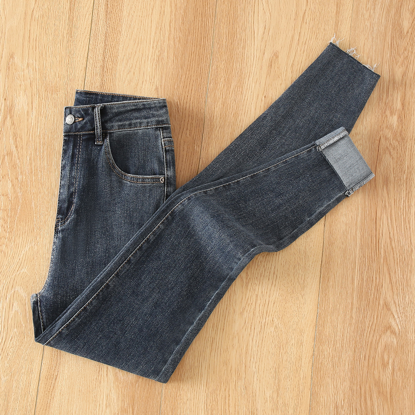 拉夏贝尔牛仔裤女秋冬2025年加绒