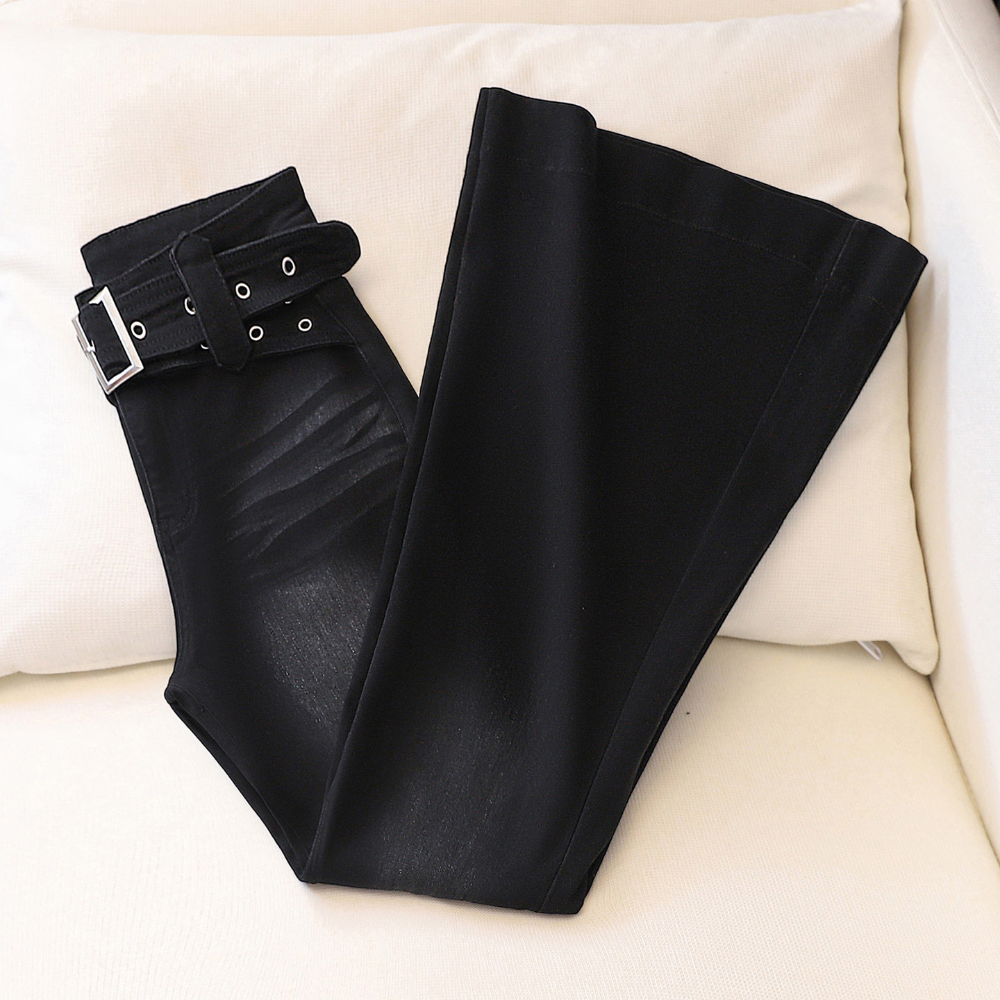 拉夏贝尔美式复古微喇牛仔裤女小个子高腰显瘦不贴腿弹力喇叭裤子,女装/女士精品,牛仔裤,淘宝优惠券,粉丝福利购,淘宝优惠卷