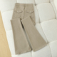 子 高腰小个子喇叭裤 拉夏贝尔卡其色紧身微喇牛仔裤 女2026春秋新款