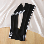 高腰收腹提臀弹力喇叭裤 新款 子 女外穿2026春季 拉夏贝尔微喇鲨鱼裤