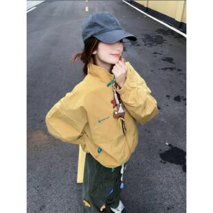 小个子外套女秋季 覆古韩系穿搭宽松学生运动夹克冲锋衣潮 2025新款