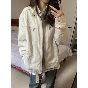 覆古百搭宽松男女款 美式 潮牌夹克上衣潮 春秋季 立领外套女2025新款