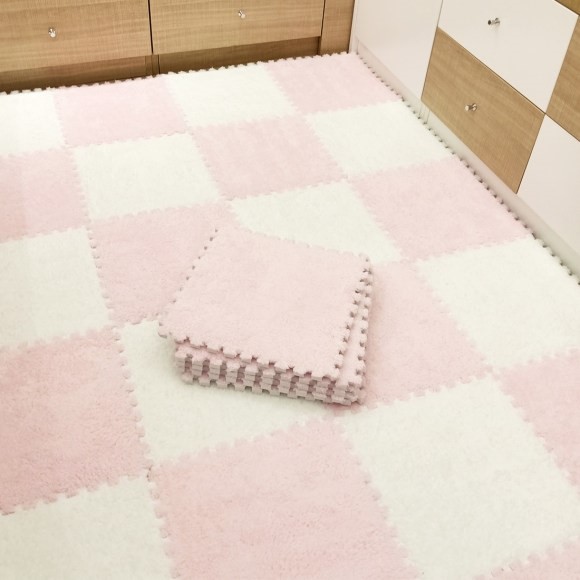 夏季短毛地毯卧室少女房间客厅全铺家用耐脏拼接地垫大面积床边毯