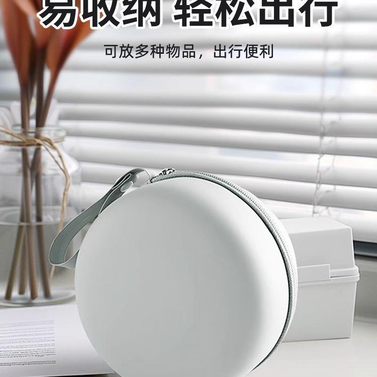 旅行便携u型枕收纳盒子圆形大容量防泼水可挂手提防尘简约整理盒图片