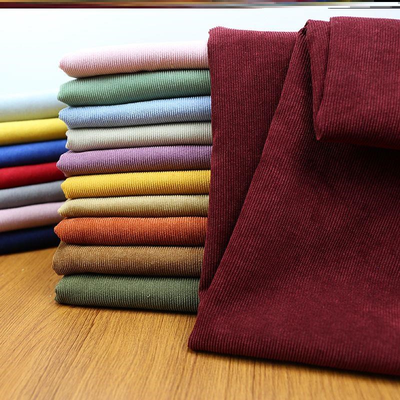 灯芯绒布料复古细条绒布衬衫卫衣