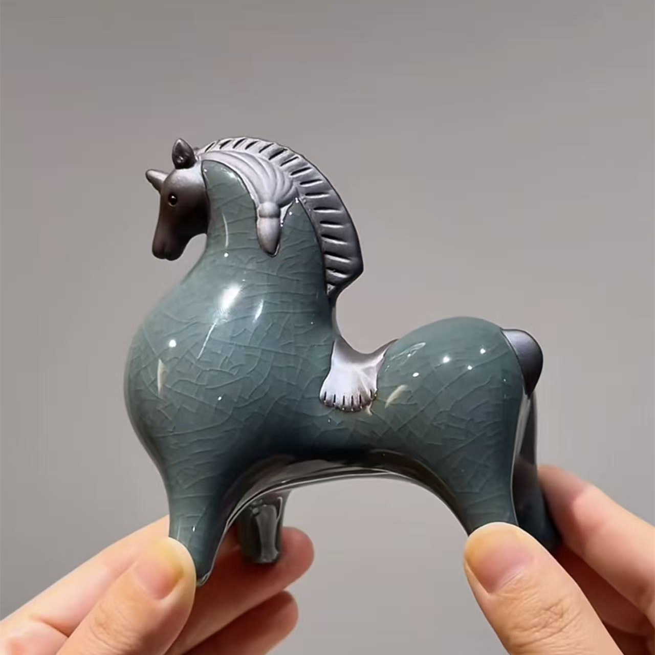 乔迁礼物马到成功小马摆件陶瓷