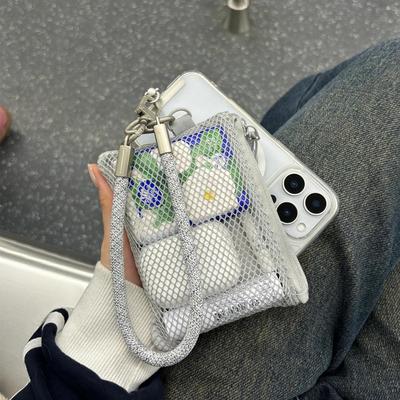 网格收纳包手机包迷你夏季随身包