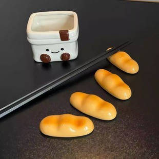 炒有仪式 感面包筷子架可爱陶瓷餐桌摆拍筷子托乔迁礼物多巴胺有趣