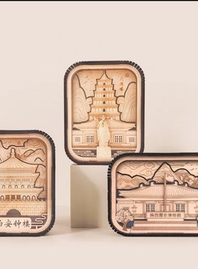 西安旅游文创纪念品小夜灯摆件充电景点大雁塔精致陕西简约镂空