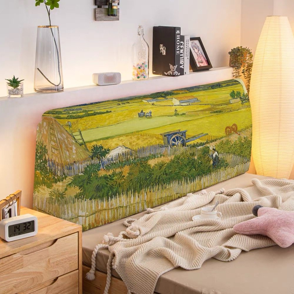 梵高油画床头罩全包通用弹力木床床头装饰保护罩防尘罩套可拆洗,居家布艺,床头罩,淘宝优惠券,粉丝福利购,淘宝优惠卷