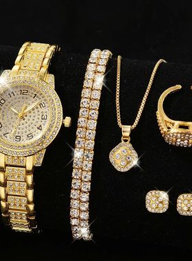 Luxury Women Gold Watch Fashion Ladies Quartz Diamond Wristw