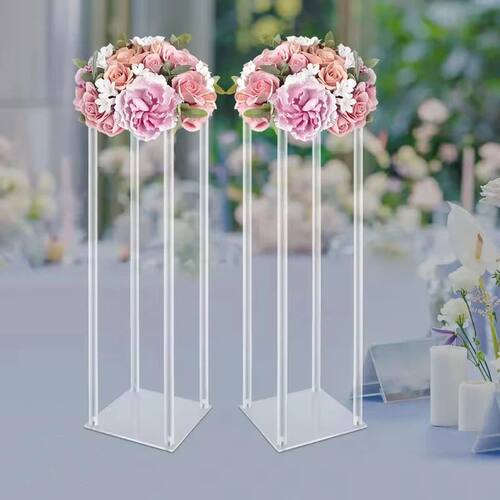 Flower Basket Storage Rack Acrylic Vases Wedding Centerpiece