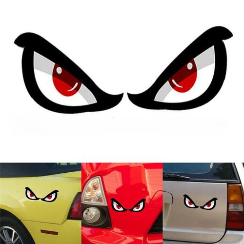 3D Simulation Shark Pattern Sticker Eye Rearview Mirror Car