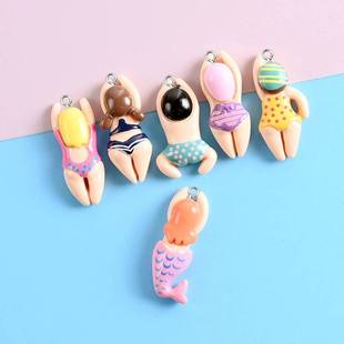 Sportsman Resin Earring 10pcs DIY Swimming Charms Hair Funny