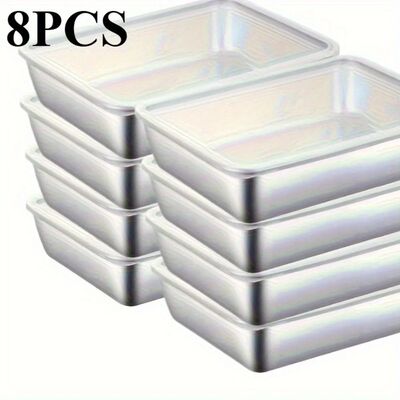 8-Piece Stainless Steel Food Containers, Leakproof Stackable